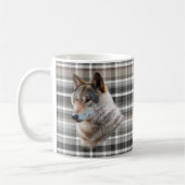 Wolf Head Cabin Mountain Grau Kariert rustikal Kaffeetasse (Links)