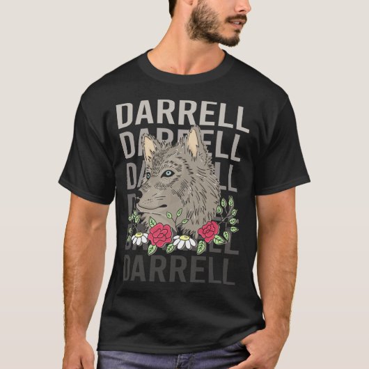 Wolf Head - Darrell Name T-Shirt (Vorderseite)