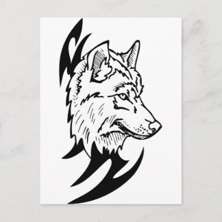 Wolf Head Design Postkarte