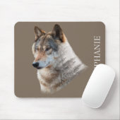 Wolf Head Forest Double Exposure Mousepad (Mit Mouse)