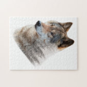 Wolf Head Forest Double Exposure Puzzle (Horizontal)