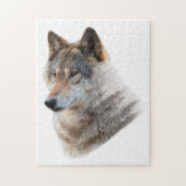 Wolf Head Forest Double Exposure Puzzle (Vertikal)