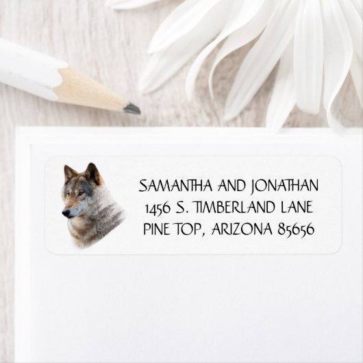 Wolf Head Forest Double Exposure Rücksendeadresse (Insitu)