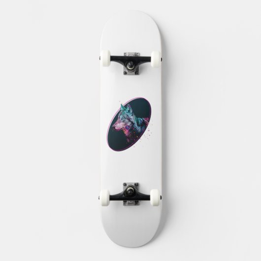 Wolf Head Galaxy Skateboard (Vorderseite)
