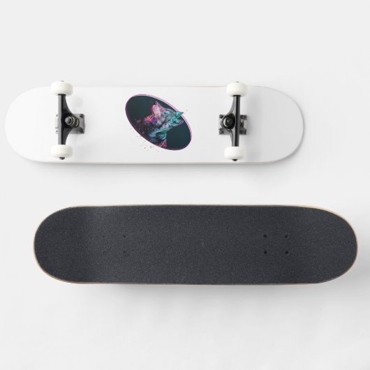 Wolf Head Galaxy Skateboard (Horizontal)