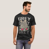 Wolf Head - Grauer Name T-Shirt (Vorne ganz)