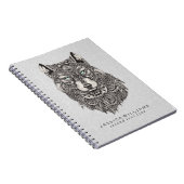 Wolf Head Intricate Illustration Notizblock (Rechte Seite)