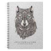 Wolf Head Intricate Illustration Notizblock (Vorderseite)
