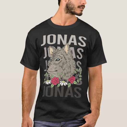 Wolf Head - Jonas Name T-Shirt (Vorderseite)