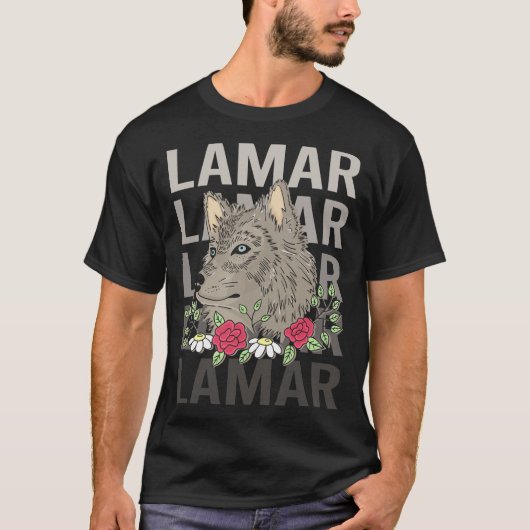 Wolf Head - Lamar Name T-Shirt (Vorderseite)