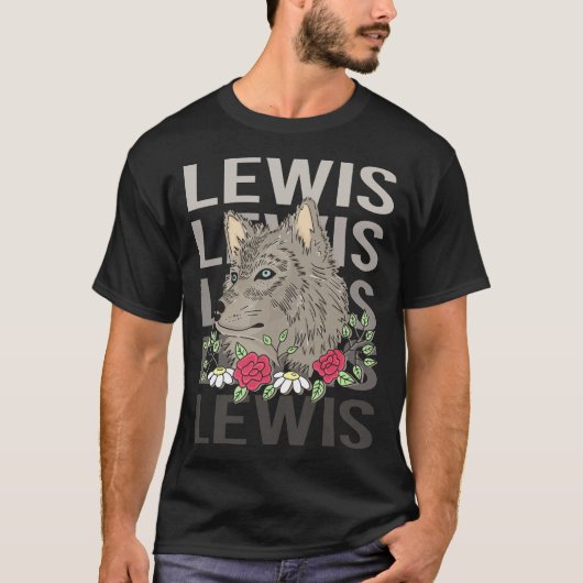 Wolf Head - Lewis Name T-Shirt (Vorderseite)