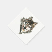 Wolf Head Logo Watercolor art Serviette (Ecke)
