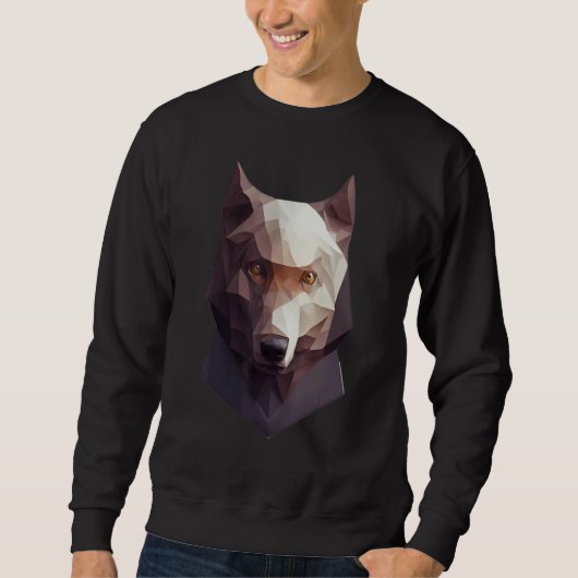 Wolf Head Low Poly Polygon Wolves Geometric Sweatshirt (Vorderseite)