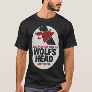 Wolf Head Motor Oil Vintag Garage T-Shirt