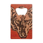 Wolf Head on Red Geldbeutel Flaschenöffner (Rückseite)