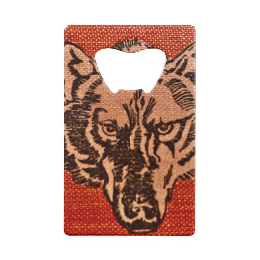 Wolf Head on Red Geldbeutel Flaschenöffner (Rückseite)
