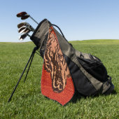 Wolf Head on Red Golfhandtuch (Gras)