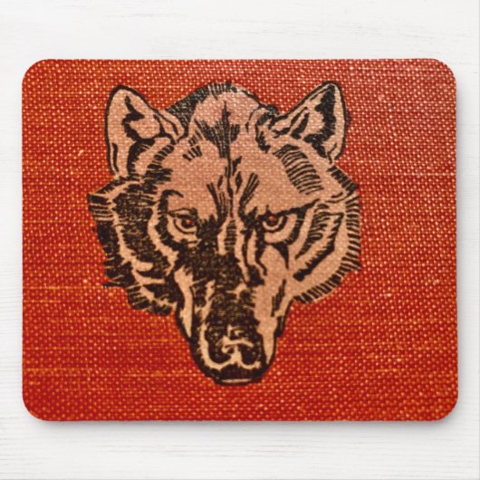 Wolf Head on Red Mousepad (Vorne)