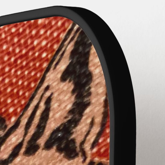 Wolf Head on Red Pickleball Schläger (Linke Seite)