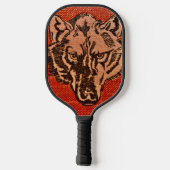 Wolf Head on Red Pickleball Schläger (Rückseite)
