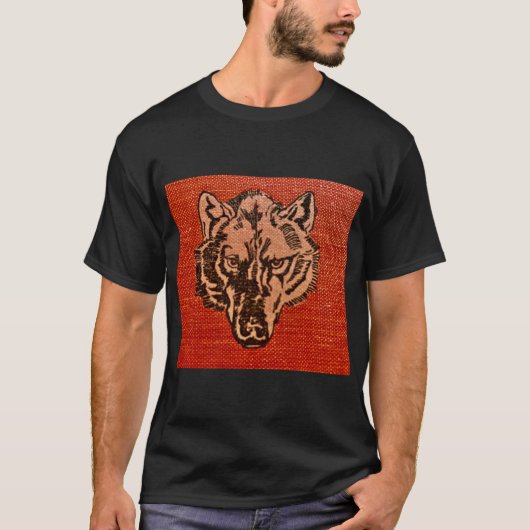 Wolf Head on Red T-Shirt (Vorderseite)