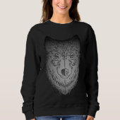 Wolf head predator face imprint with wild animal sweatshirt (Vorderseite)