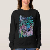 Wolf head predator face imprint with wild animal sweatshirt (Vorderseite)