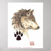 Wolf Head Profil drucken Poster (Vorne)