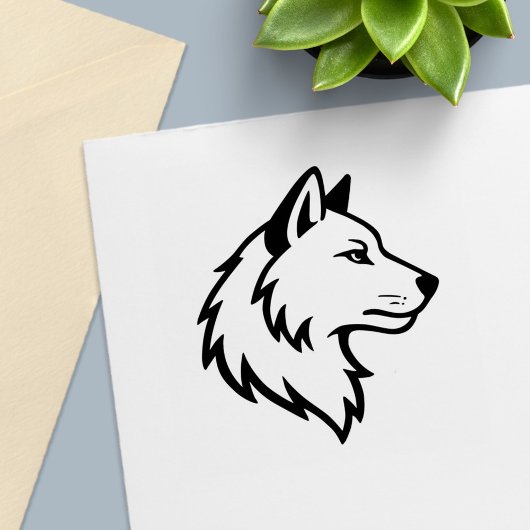 Wolf Head Profile Permastempel