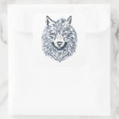 Wolf Head Quadratischer Aufkleber (Tasche)