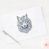 Wolf Head Quadratischer Aufkleber (Umschlag)