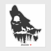 Wolf Head Silhouette Sticker (Blatt)