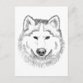 Wolf Head Sketch Postkarte (Vorderseite)