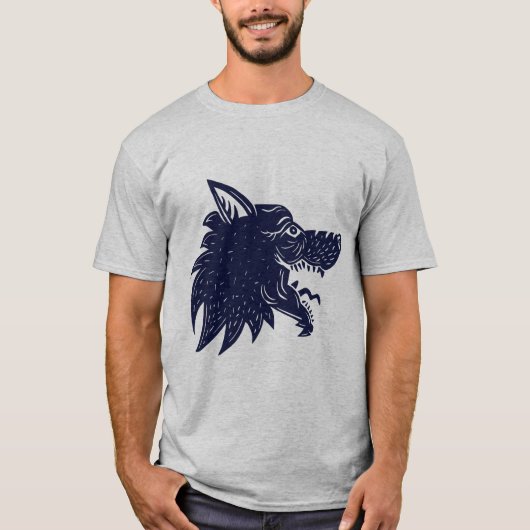 Wolf Head Tattoo T-Shirt (Vorderseite)