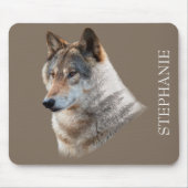 Wolf Head Wald-Doppelbelichtung Mousepad (Vorne)
