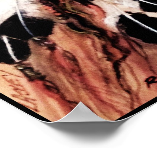 Wolf Headdress Canvas Print Poster (Ecke)