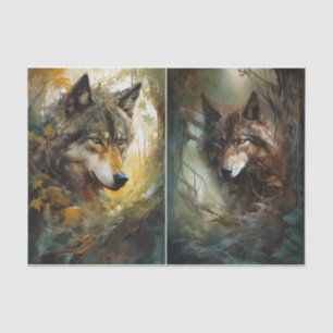 Wolf Heads Seidenpapier