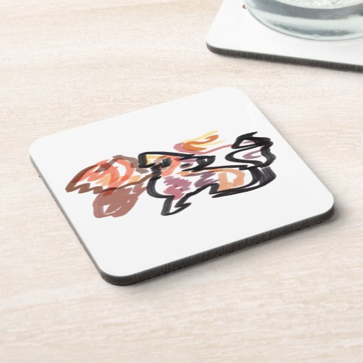 Wolf Herbst Sonnenuntergang Getränkeuntersetzer (Linke Seite)