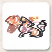 Wolf Herbst Sonnenuntergang Getränkeuntersetzer (Vorderseite)