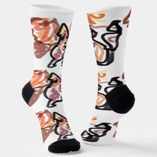 Wolf Herbst Sonnenuntergang Socken (Gewinkelt)