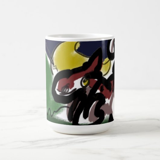 Wolf Herbstlauf Kaffeetasse (Mittel)