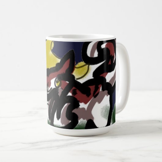Wolf Herbstlauf Kaffeetasse (VorderseiteRechts)
