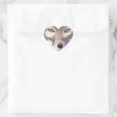 Wolf Herz-Aufkleber (Tasche)