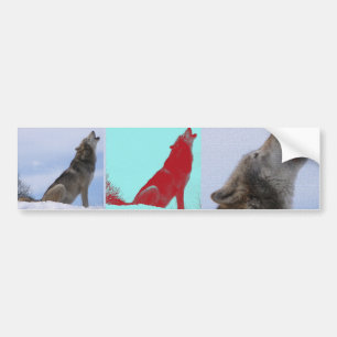 Wolf-Heulen Autoaufkleber