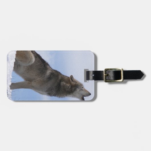 Wolf-Heulen Gepäckanhänger (Vorderseite horizontal)