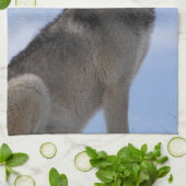 Wolf-Heulen Geschirrtuch (Gefaltet)