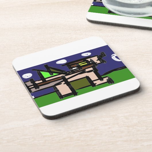 Wolf heulen Nacht Getränkeuntersetzer (Linke Seite)