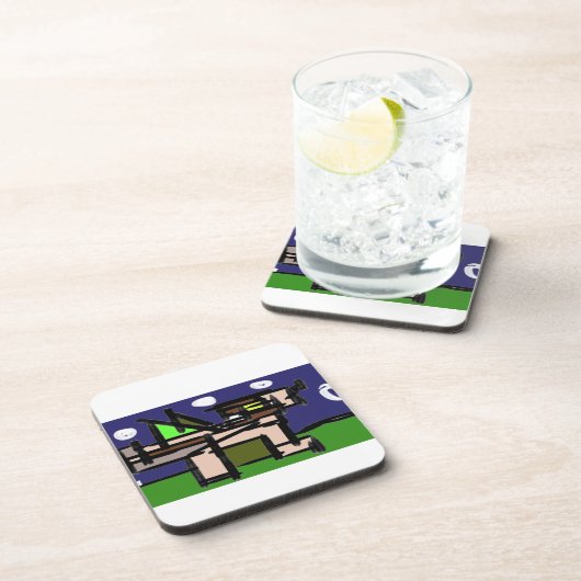 Wolf heulen Nacht Getränkeuntersetzer (Rechte Seite)