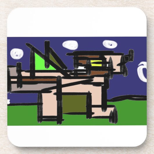 Wolf heulen Nacht Getränkeuntersetzer (Vorderseite)