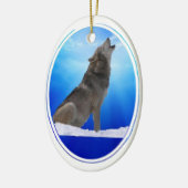 Wolf-Heulen-Raum-Verzierung Keramik Ornament (Links)